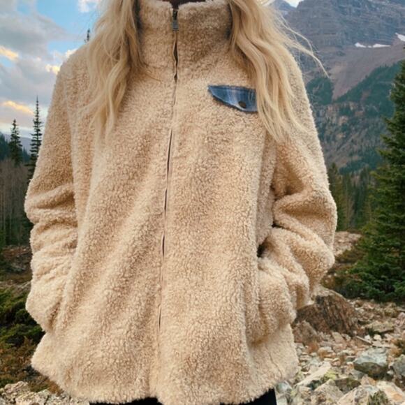 Pendleton Jackets & Blazers - PENDLETON Jacket Women’s Size Small Beige Wool Sherpa Teddy 90's Fuzzy Full Zip